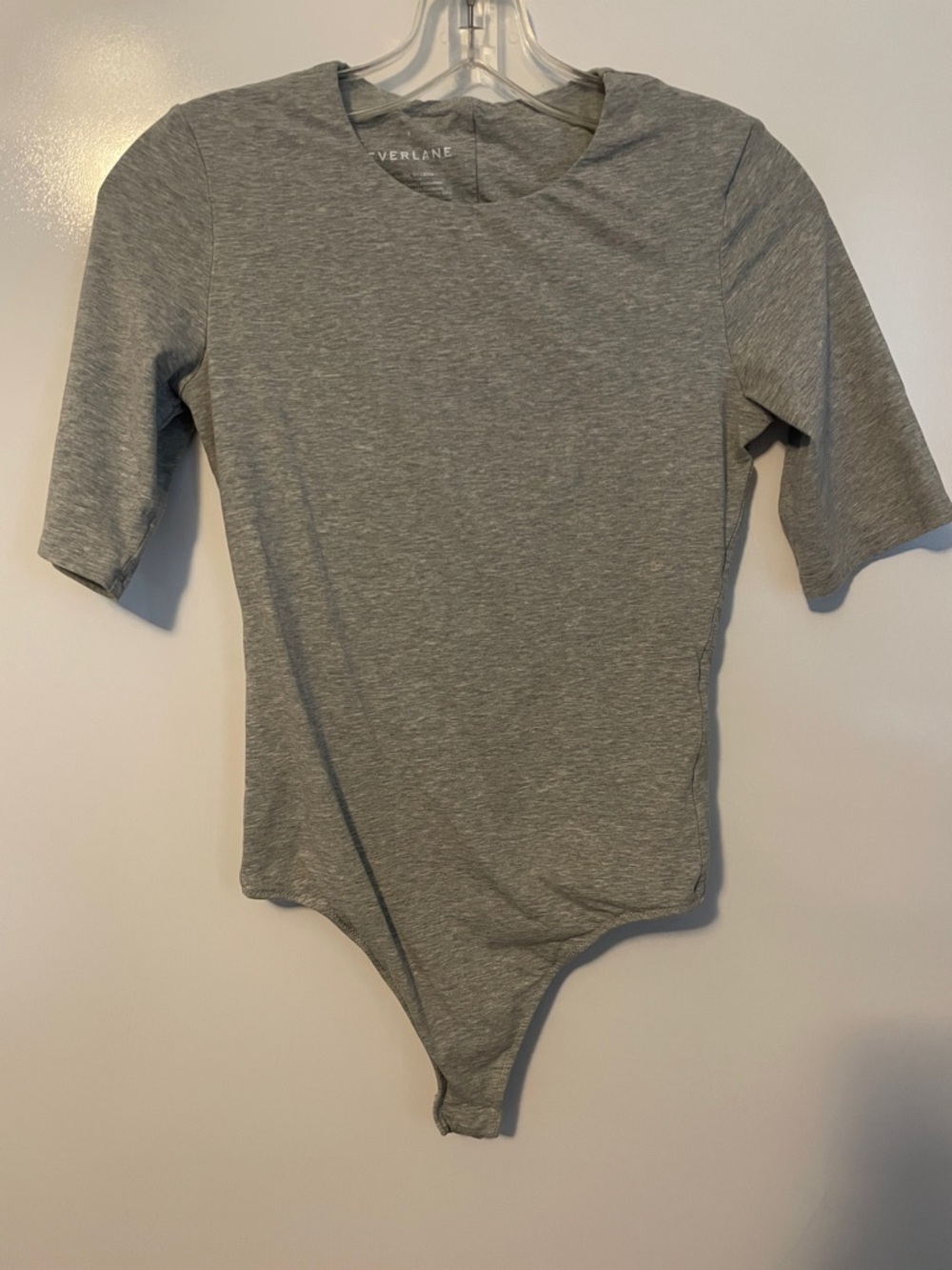 Everlane Gray Cotton Thong Body Suit Size Small